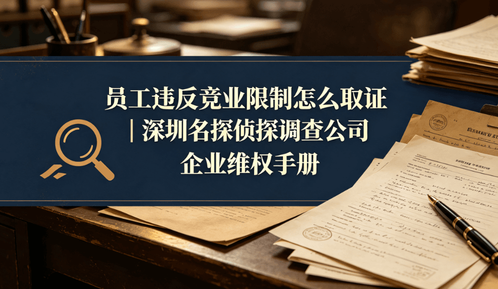 深圳名探侦探调查公司-员工竞业限制违约取证企业维权手册配图