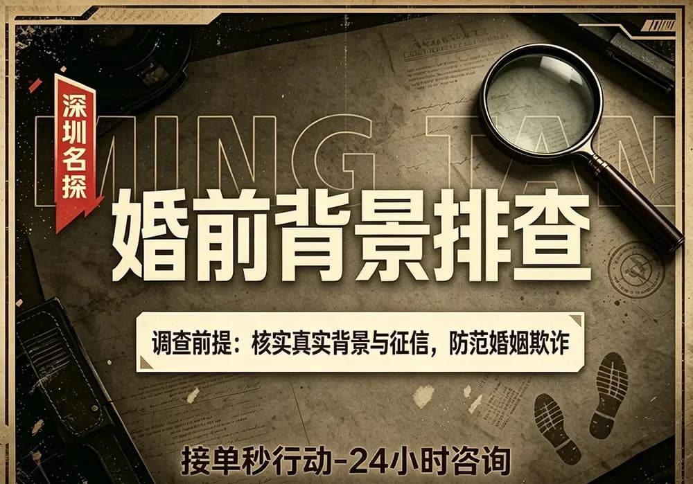 深圳婚姻调查-婚前背景征信排查深圳名探正规侦探配图