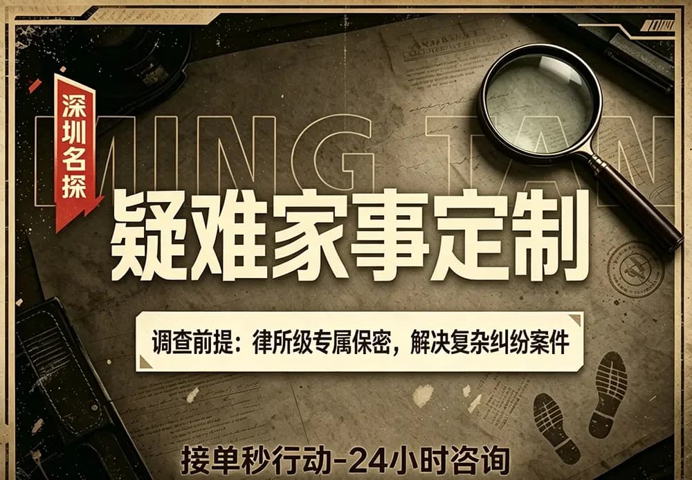 疑难婚姻家事调查定制 - 律所级保密方案 深圳婚姻调查-疑难家事调查定制深圳名探正规侦探配图
