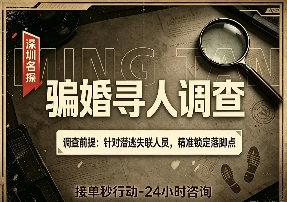 骗婚欺诈与失联寻人 - 精准锁定配偶落脚点 深圳婚姻调查-骗婚失联寻人调查深圳名探正规侦探配图