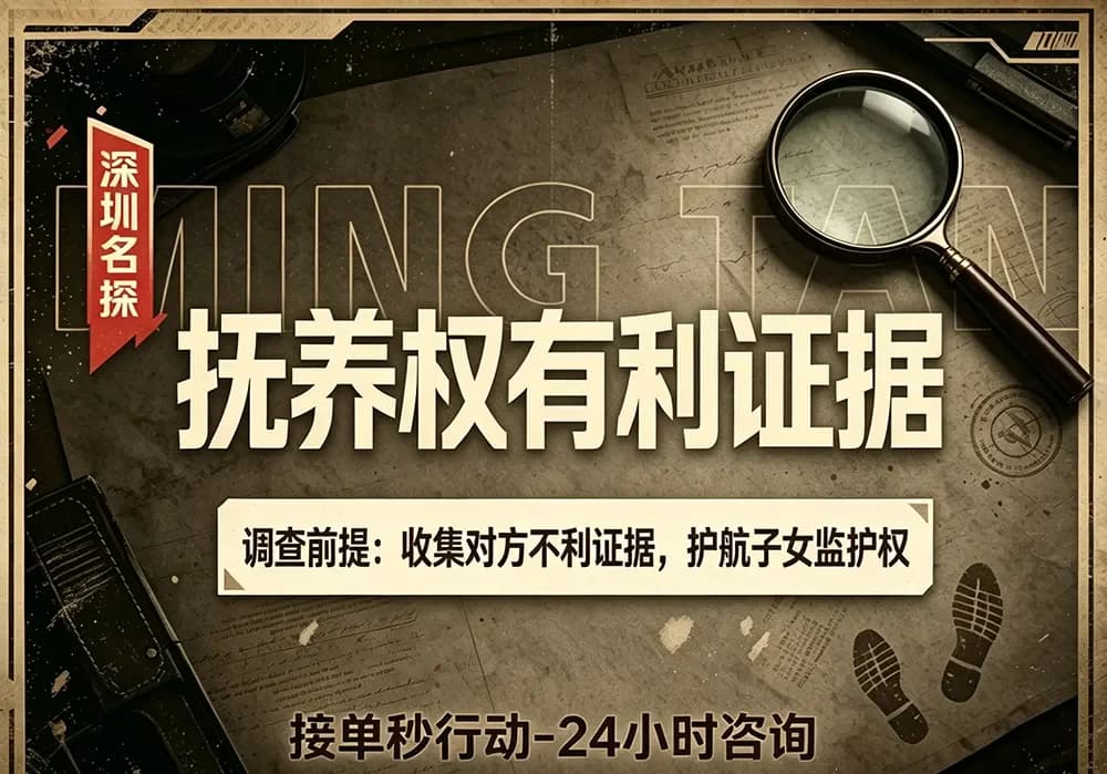 子女抚养权有利证据 - 监护权诉讼证据收集 深圳婚姻调查-子女抚养权有利证据深圳名探正规侦探配图