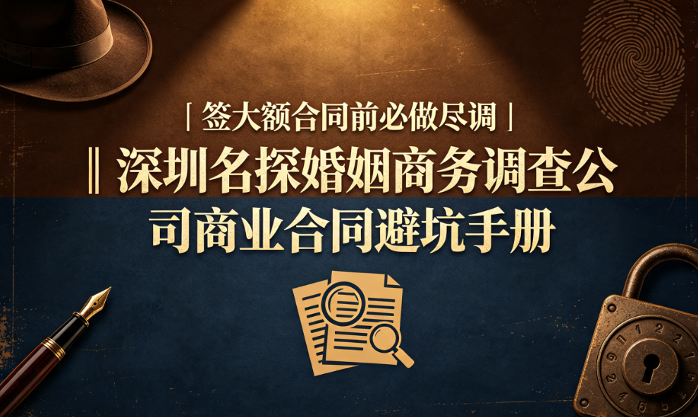 深圳名探婚姻商务调查公司-大额合同签约前尽调避坑手册配图
