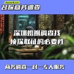 深圳婚姻调查找侦探取证的必要性