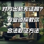 对方出轨无证据？专业侦探教你合法取证方法