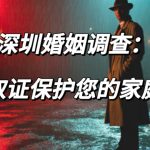 深圳婚姻调查：合法取证保护您的家庭权益
